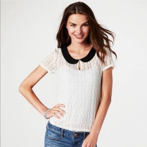 American Eagle AEO Lace Peter Pan Collar Blouse